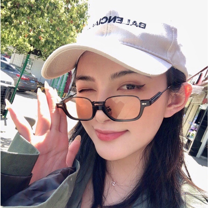 Kính mắt gọng oval thiết kế thời trang Hàn Quốc chống tia UV400 dành cho nữ