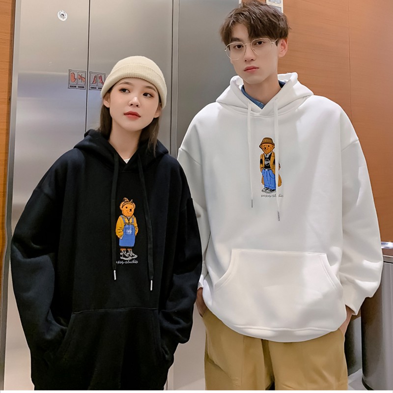 Áo khoác hoodie nam nữ unisex cặp đôi form rộng nỉ ngoại bông dày TEDDY local brand hàn quốc ulzzang cute zip chống nắng