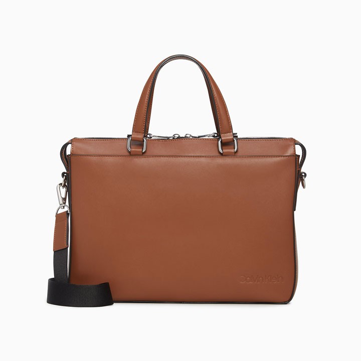 Túi xách Calvin Klein Refined Leather Slim Briefcase, nhiều màu