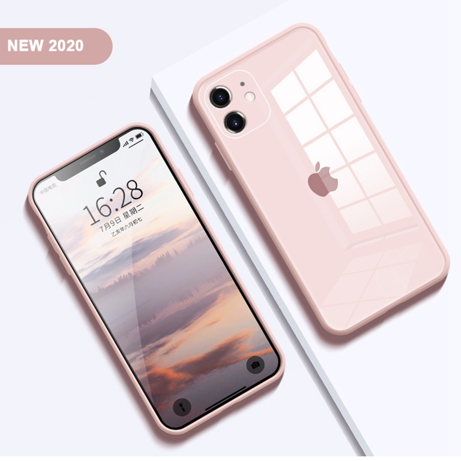 DA Ốp điện thoại cứng mặt kính cường lực bảo kê camera cho IPhone 11 pro X XR XS MAX 6Plus 7plus 8plus 6 7 8 Plus 45 3