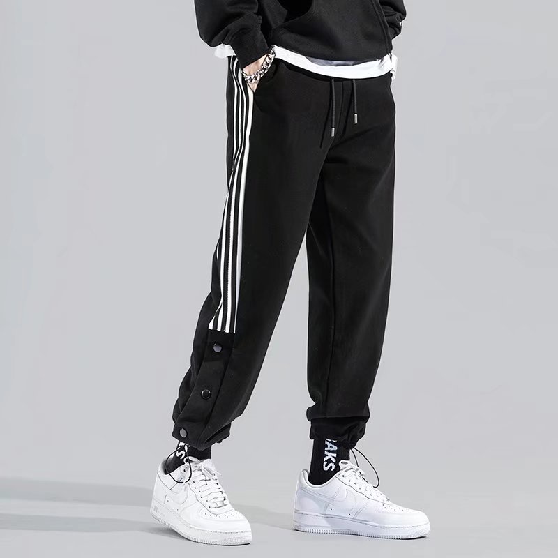 Quần dài ống rộng kẻ sọc thời trang Hàn Quốc cao cấp cho nam size S-3XL