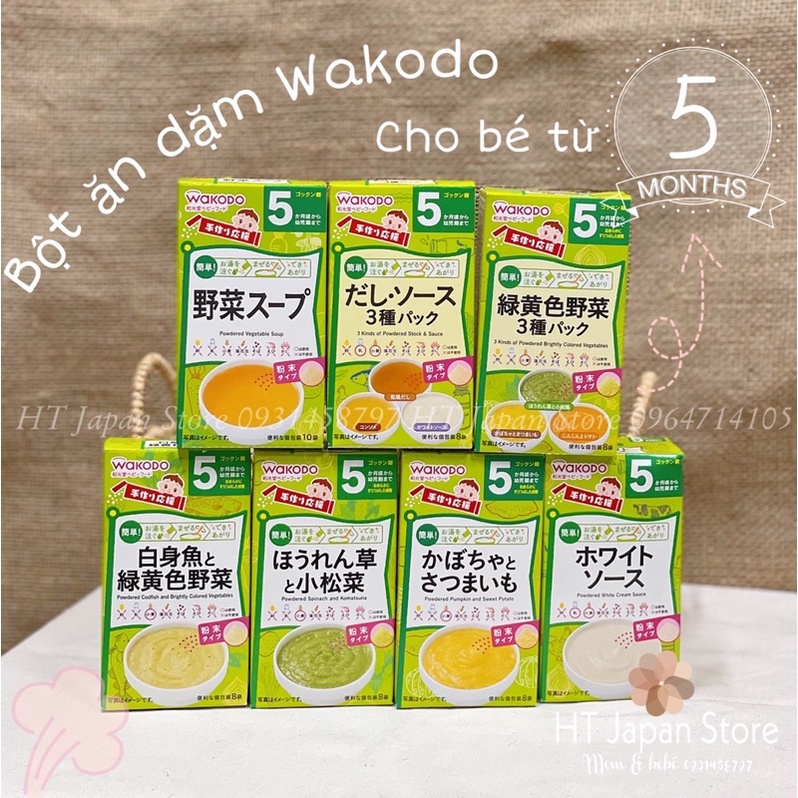 [Date 2024]Bột ăn dặm Wakodo Nhật bản cho bé 5+ 7+ Nội địa Nhật