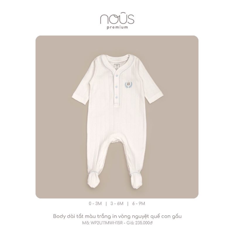 Bộ body Nous cao cấp có tất size từ 0-3 đến 6-9m