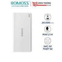 Pin Dự Phòng ROMOSS SENSE 6 Plus 20.000mah Chính Hãng - có LED