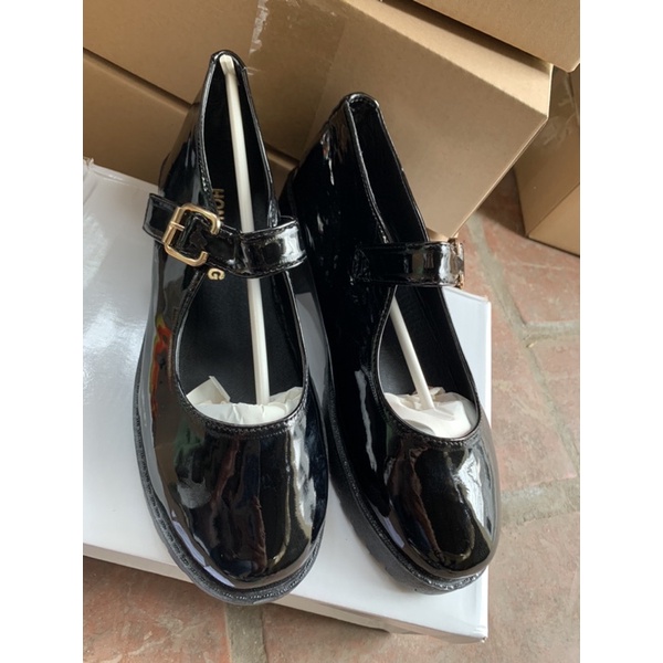 Giày nữ Ullzang dây cài đế 5 cm dáng thời trang phong cách Hàn Quốc