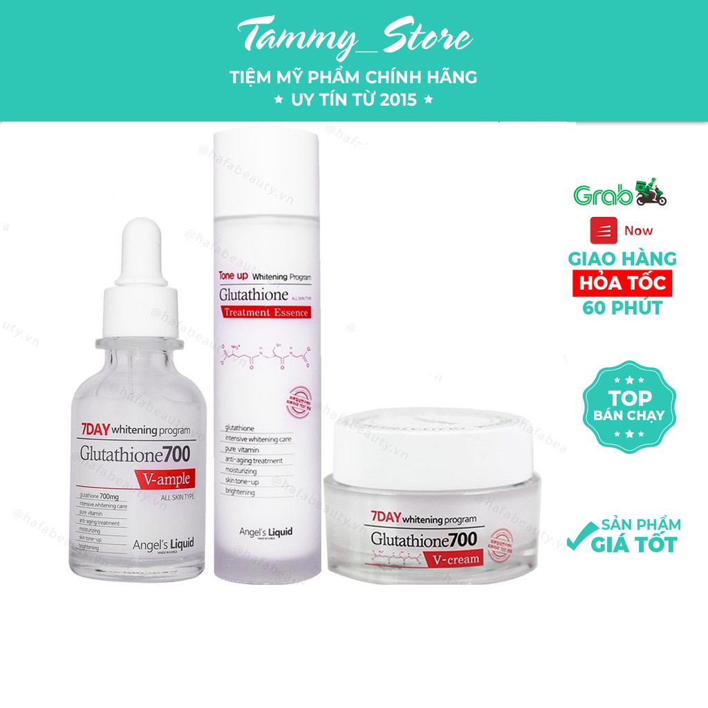 Set dưỡng trắng da (cream/toner/serum) 7 Day Whitening Program Glutathione 700 V-Cream