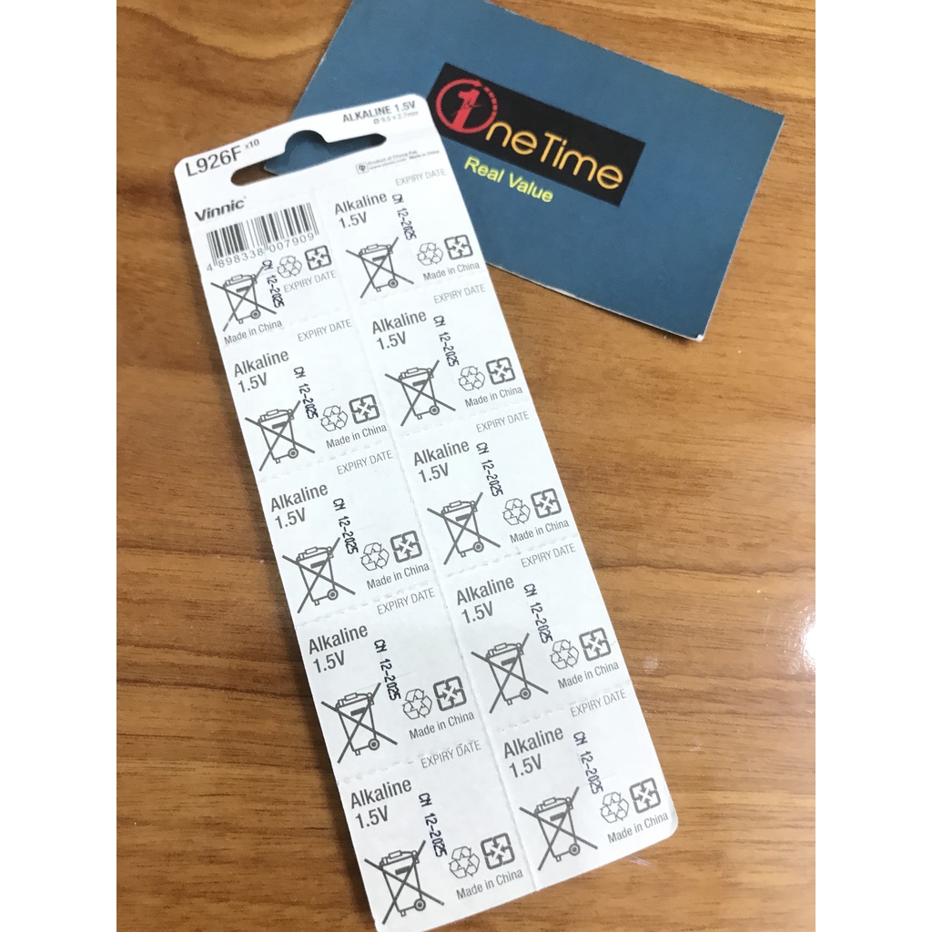 Vỉ 10 viên pin VINNIC AG7 SR927SW 395 926 927 chính hãng