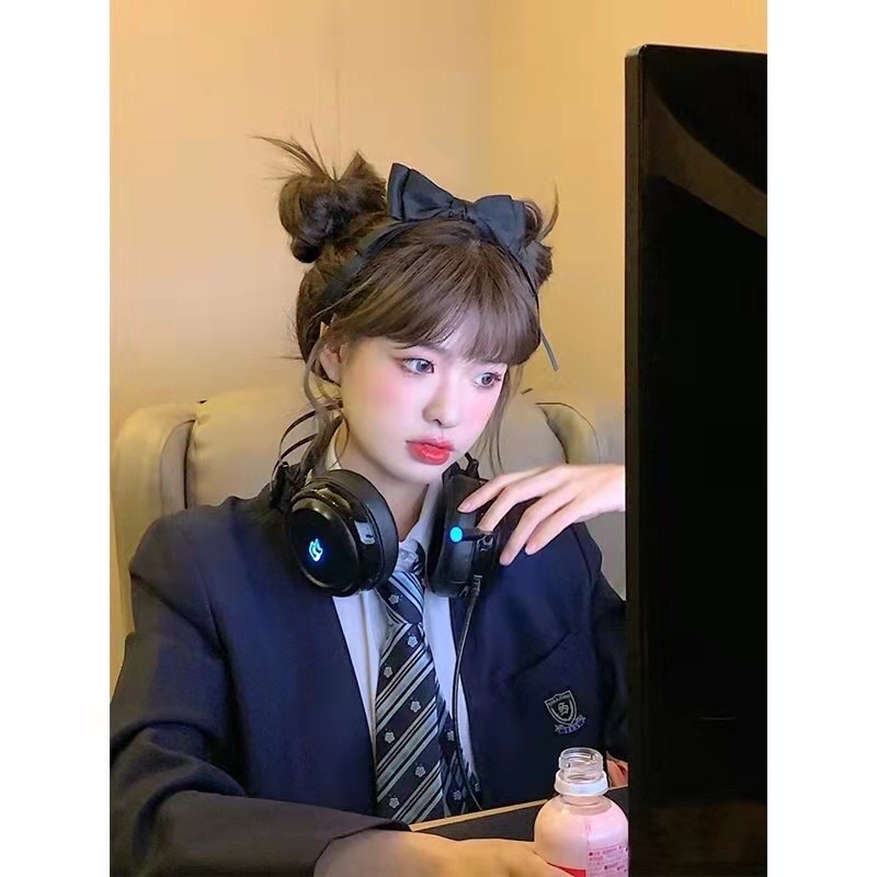 Kẹp tóc nơ Satin bản to hai tầng cho nữ mã QD302