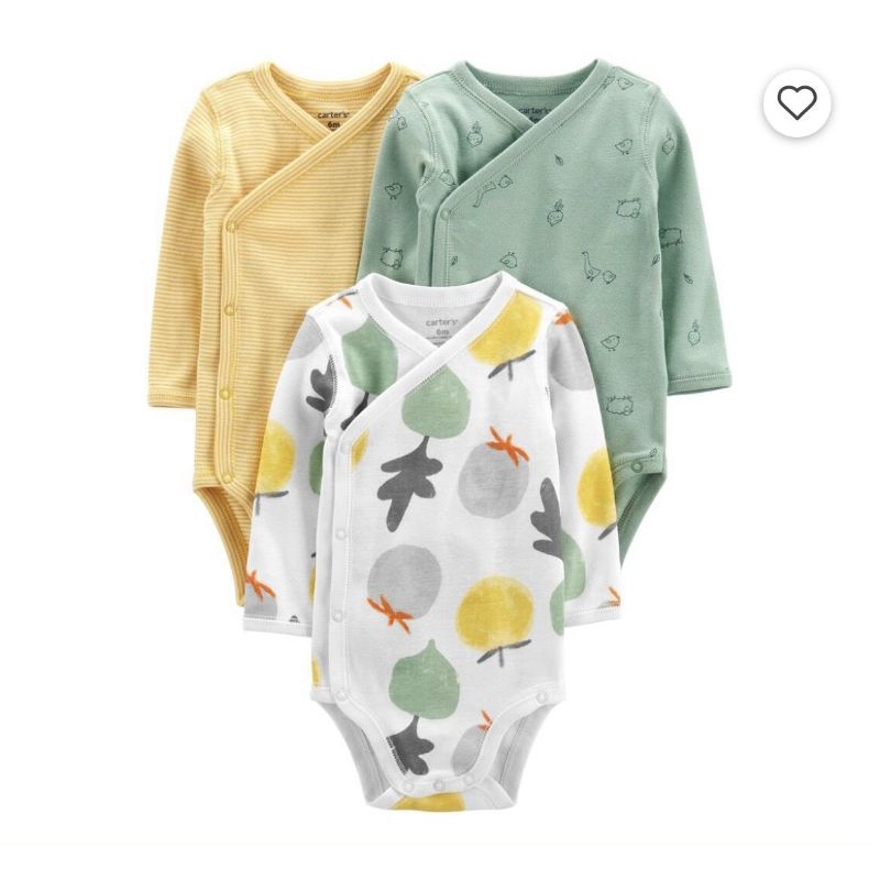Body chip dài tay cài vạt chéo, bodysuit liền thân hàng xuất dư xinh cho bé sơ sinh size 0-12m