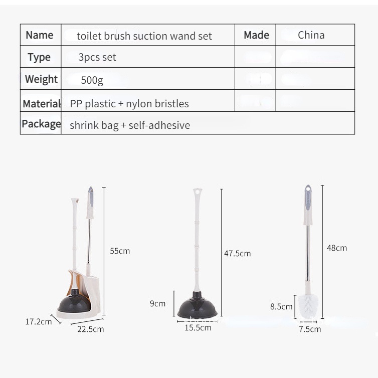 Bàn Chải Vệ Sinh Toilet Với Đế Hút Chân Không 2 Trong 1 Tiện Dụng