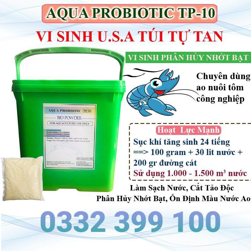 [ Túi Tự Tan]Vi Sinh Mỹ Cắt Tảo,Phân Hủy Nhớt Bạt#Túi 100g