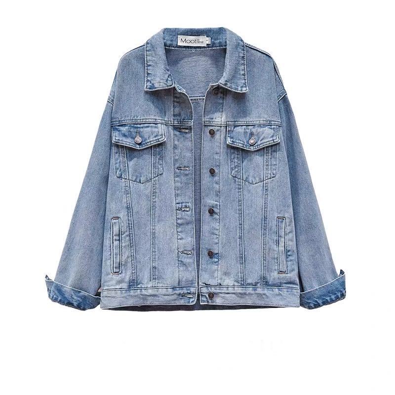 Áo Khoác Denim Dáng Rộng Phong Cách Hong Kong Thời Trang Xuân Thu 2 Kiểu Cỡ S-Xl Cho Cặp Đôi