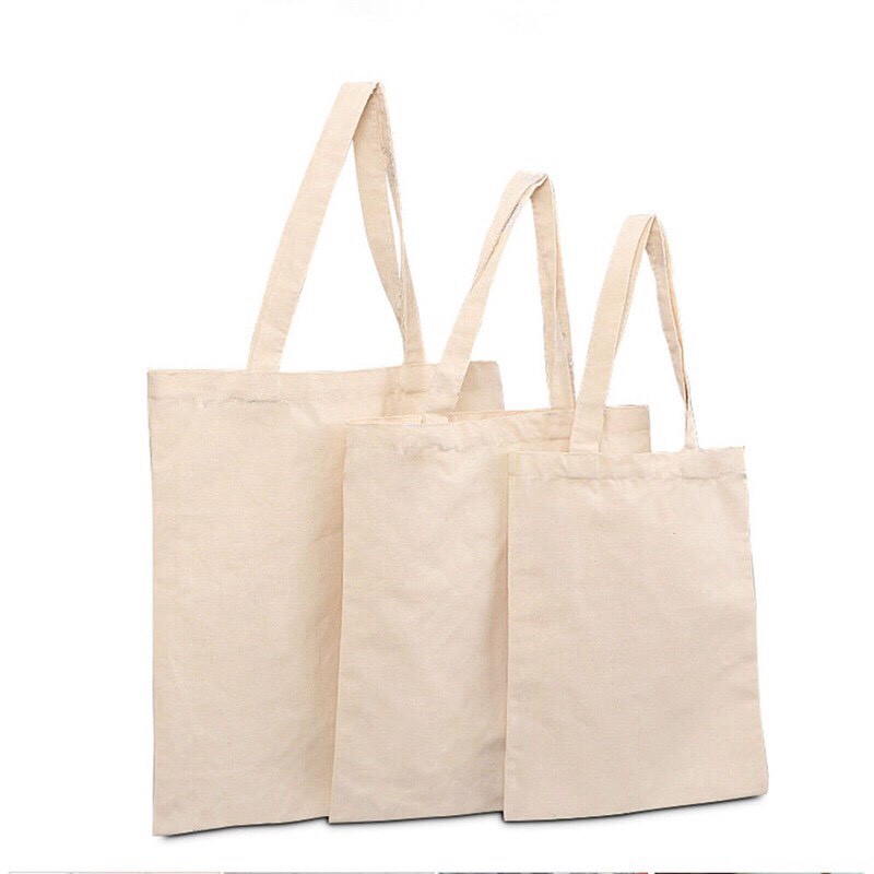 ( TRỢ GIÁ ) Túi tote bằng chất liệu cotton canvas màu  kem MỘC đơn giản dùng khi đi mua sắm ( CÓ KHÓA KÉO )