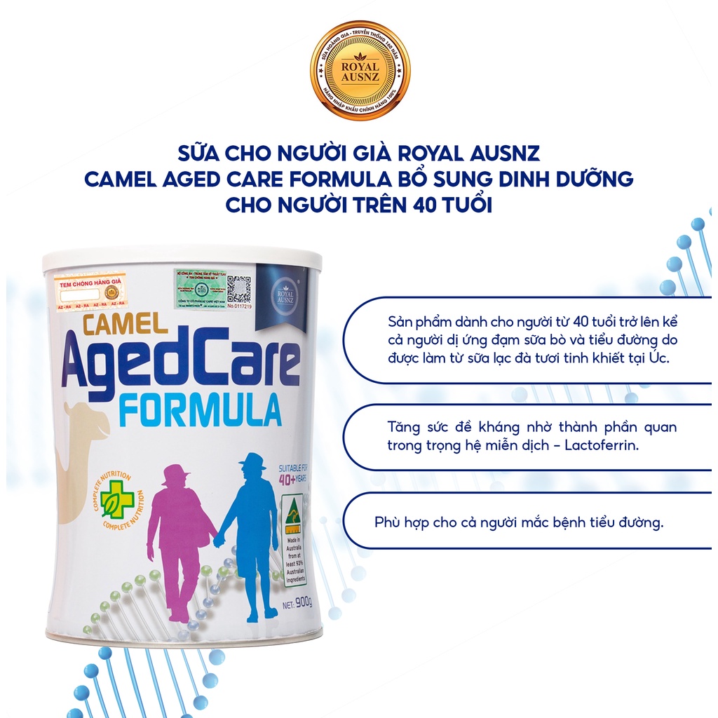 Sữa Cho Người Già ROYAL AUSNZ Camel Aged Care Formula Bổ Sung Dinh Dưỡng Cho Người Trên 40 Tuổi 900g