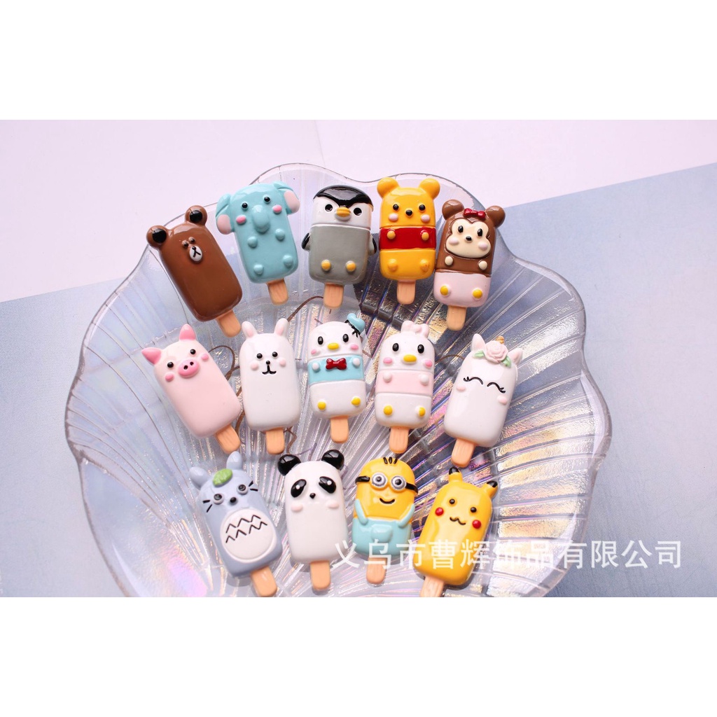 Charm (C79) slime/ Dụng Cụ Charm Trang Trí [Ko Keo &amp; Nút] Que Kem Xinh Xắn (1.0x2.3 cm)