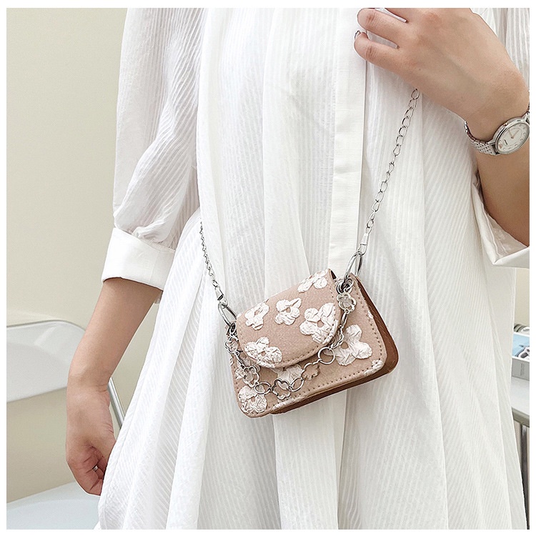 Túi Đeo JASMIN NOIR chéo nắp gập họa tiết hoa thời trang tùy chọn màu sắc dành cho nữ