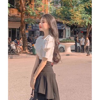 Áo sơ mi tay bồng hàn quốc