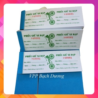Phiếu giữ xe đạp - 10 cuốn - Phiếu gửi xe đạp