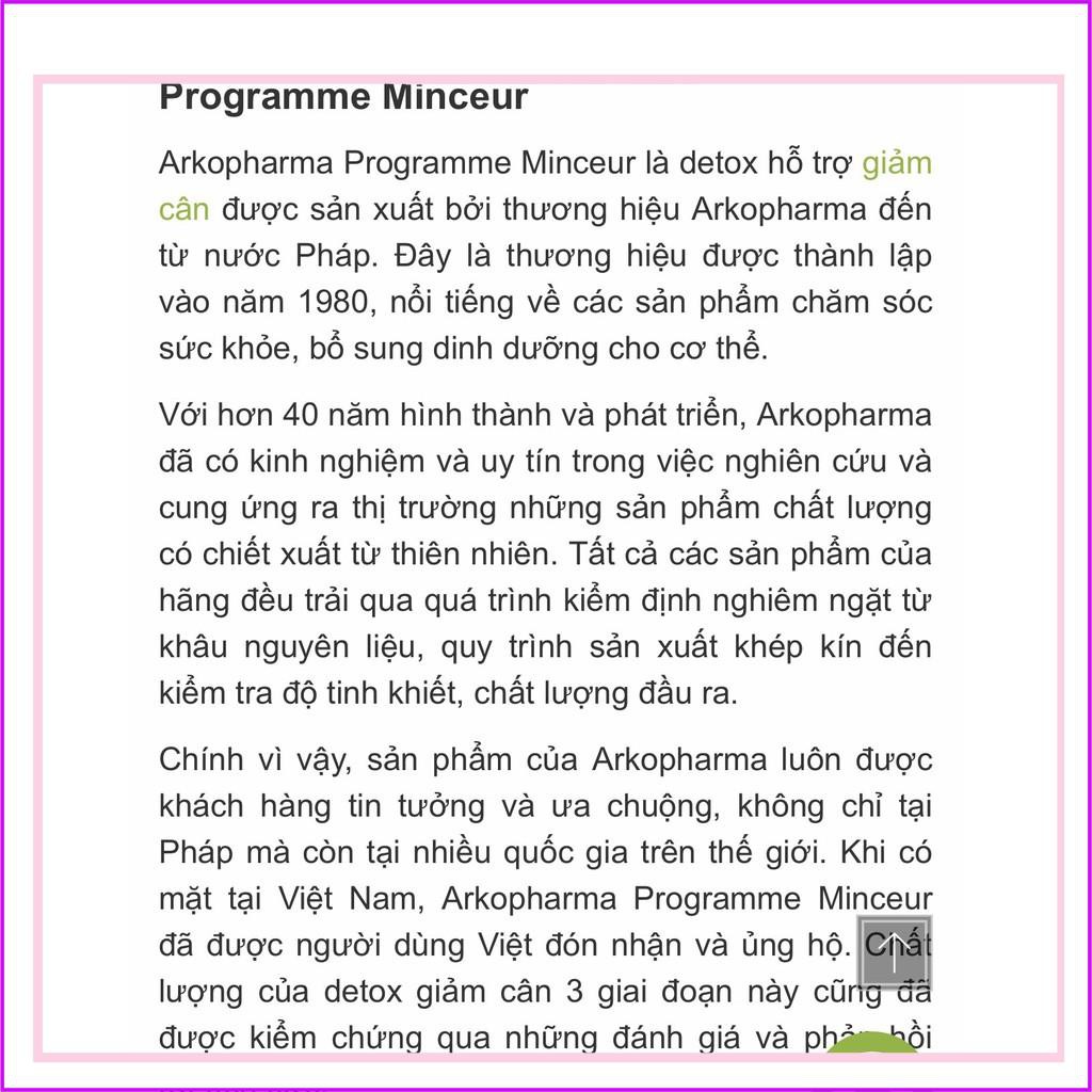 Detox Giảm Cân Arkopharma Programme Minceur 3 Giai Đoạn – Pháp | BigBuy360 - bigbuy360.vn