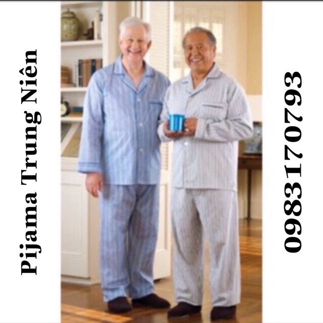 Bộ Mặc Nhà Đồ Ngủ Nam Trung Niên Loại Đẹp Pijama Cho Bố, Người Già, Người Lớn Tuổi, Ông Già - Hàng nhập khẩu