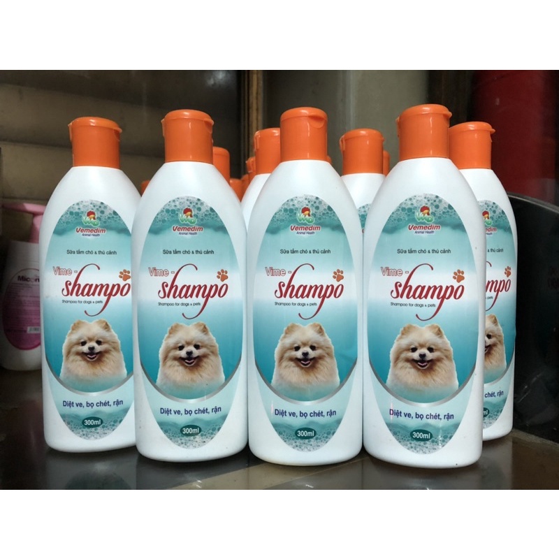Vemedim Vime Shampoo (Nắp Cam) - Sữa tắm diệt ve, bọ chét, rận cho chó mèo chai 300ml