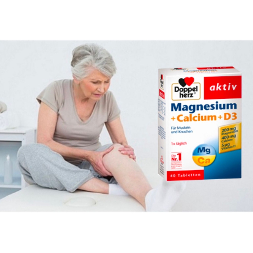 Viên Uống Canxi Doppelherz Magnesium + Calcium + D3 Giúp Xương Chắc Khỏe, Ngăn Ngừa Loãng Xương (Hộp 30 Viên)