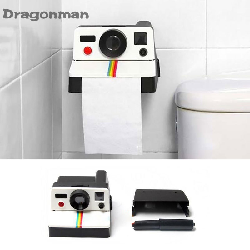  Retro Polaroids Camera Shape Inspired Tissue Box Toilet Paper Roll Holder Box Bathroom Decor