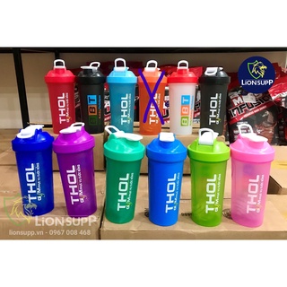 Bình lắc lò xo THOL, Shaker thể thao, tập gym 600ml có vạch chia