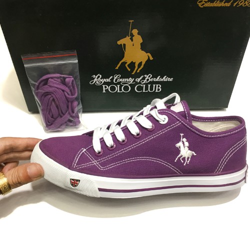 Giày thể thao nữ buộc dây tím Purple - Polo Club - chuẩn xuất EU, sản phẩm xuất dư Full Box Made in Viet Nam