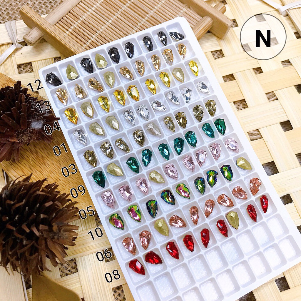 [ Đá nail] [ Đá đính móng ] đá khối chân vàng 10v nhọn