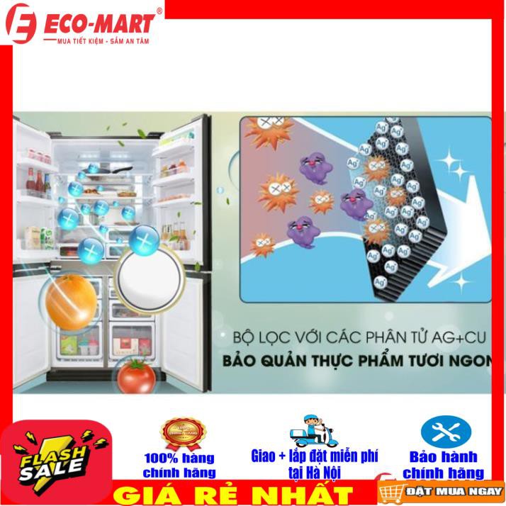SJ-FX688VG-BK Tủ lạnh Sharp 4 cánh màu gương đen SJ-FX688VG-BK