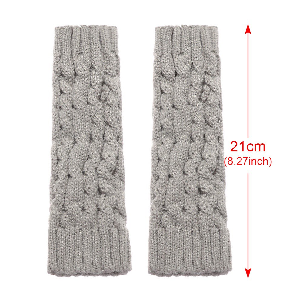 MIHAN1 Women Girls Fingerless Gloves Thick Warm Long Knitted Gloves Button Mitten Twist Arm Warmers Elastic Winter Fingerless  Mittens/Multicolor