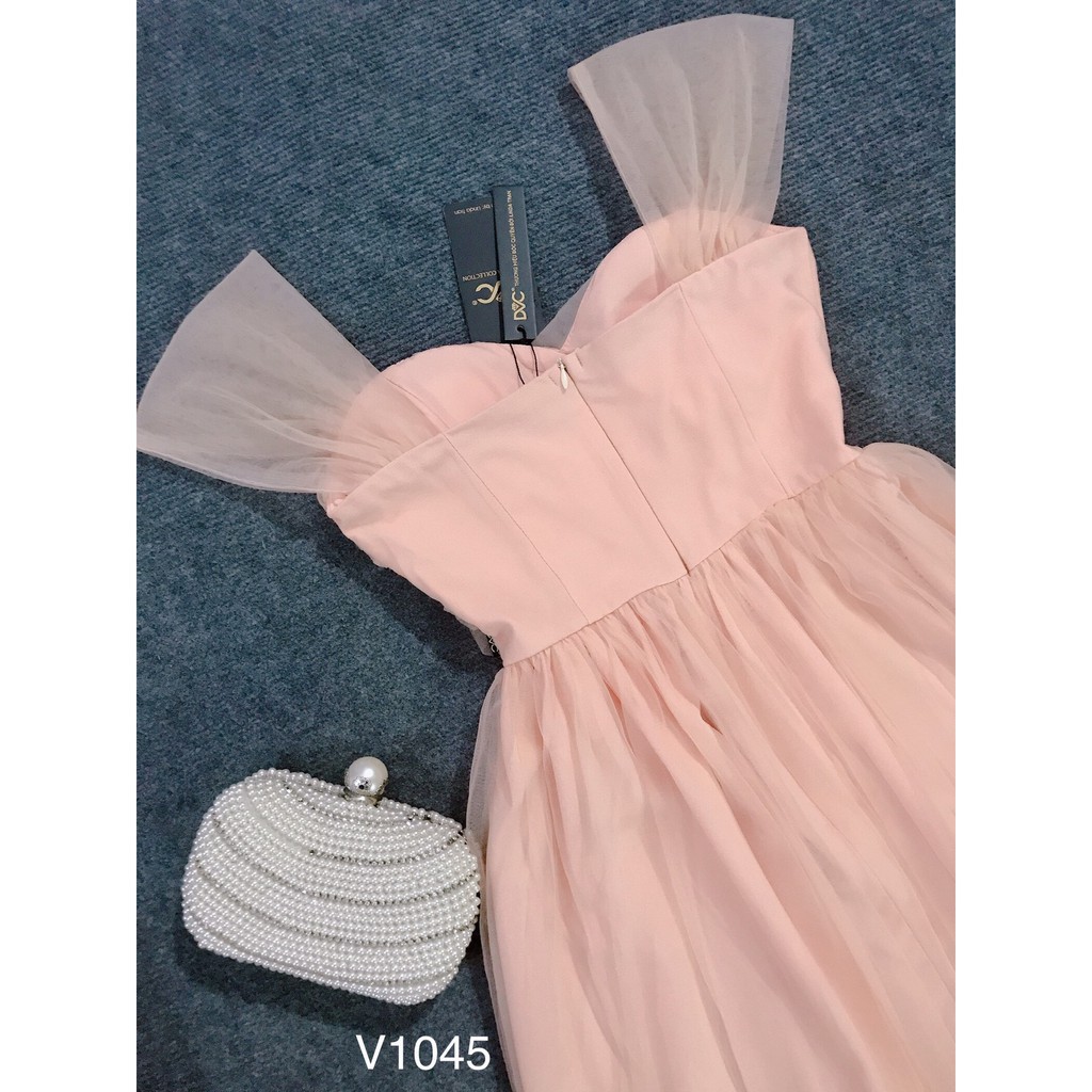 [ xả kho ] MiD Mie Design - Đầm hồng cam V1045 ảnh thật