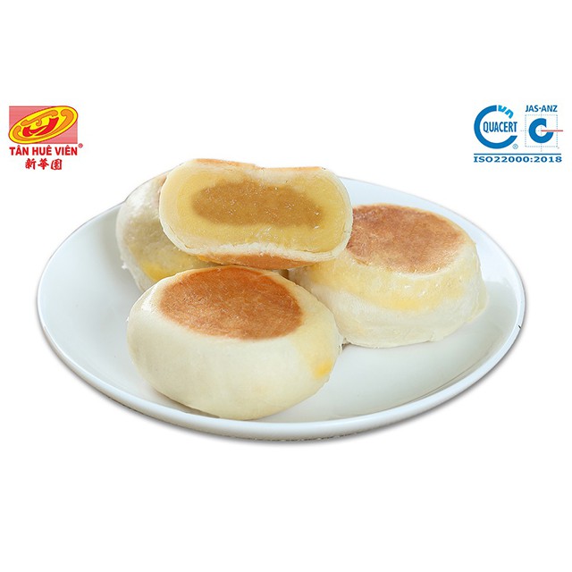 Bánh Pía Kim Sa Tân Huê Viên Đậu Xanh Sầu Riêng Chay Mini Gói 12 Cái Loại 40g