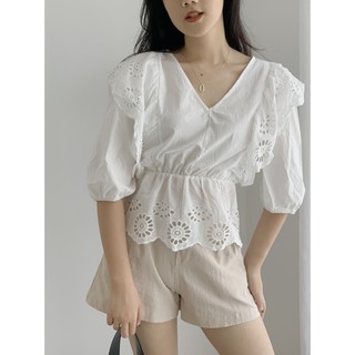 áo cổ V ren bèo SA372 1994closet