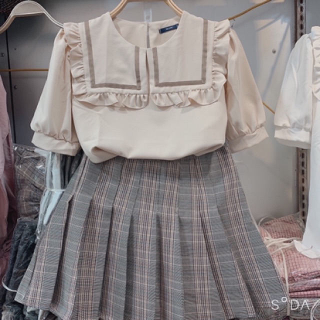 Áo Kiểu Nữ ❤️  Áo Thủy Thủ Cổ Bèo Chất Đũi Xước QC , Ảnh Thật Shop Chụp ❤️