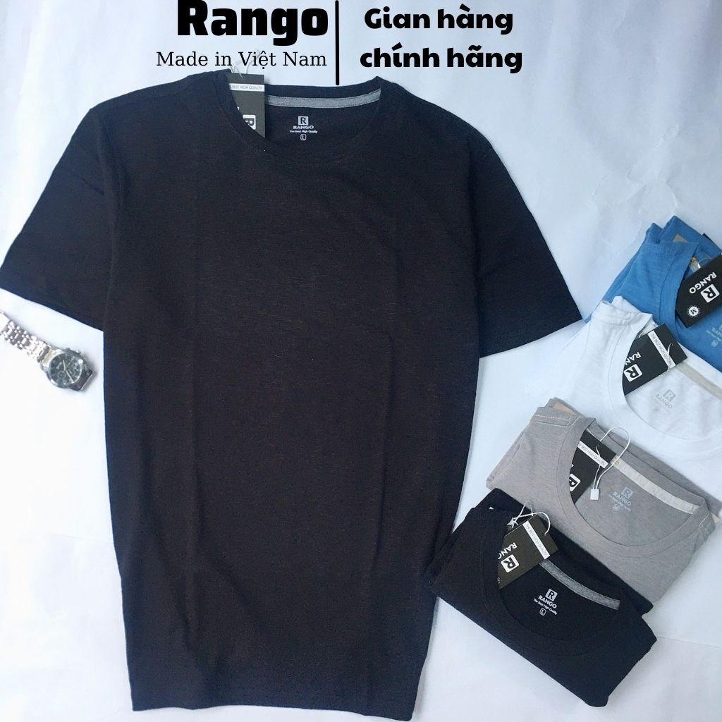 Áo thun nam cổ tròn basic RANGO  vải cotton co dãn 4 chiều, Áo nam nũ co giãn thoải mái , tay ngắn