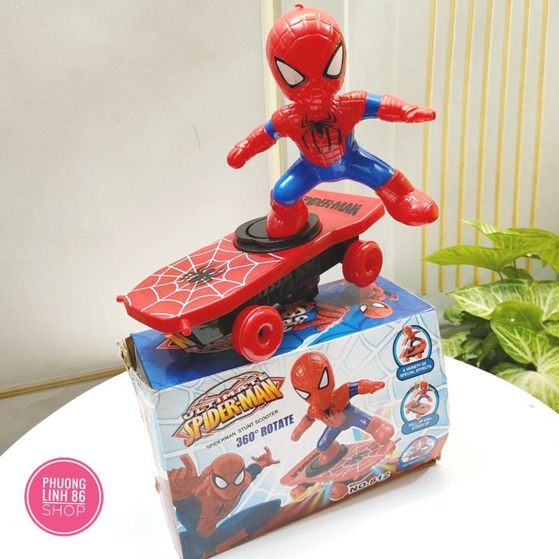 Siêu Nhân Người Nhện Trượt Ván Lật Xoay 360 Độ Chất Liệu Nhựa Abs An Toàn Cho Bé shop Phương linh D4886