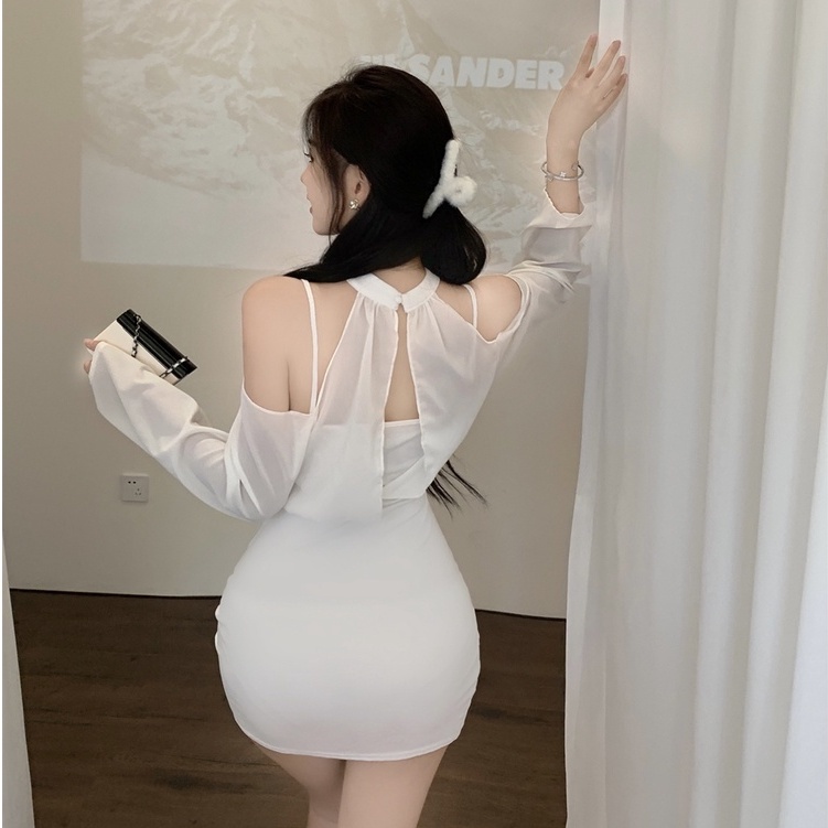 Đầm Trễ Vai Màu Sắc Thời Trang Gợi Cảm Cho Nữ