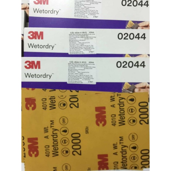 Combo 10 tờ Giấy nhám nước độ hạt P2000 3M 02044