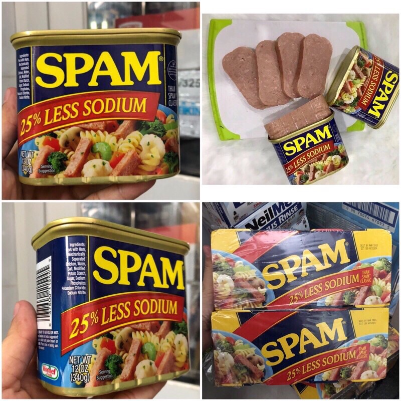 [HÀNG MỸ] Thịt Hộp Spam 25% Less Sodium 340g