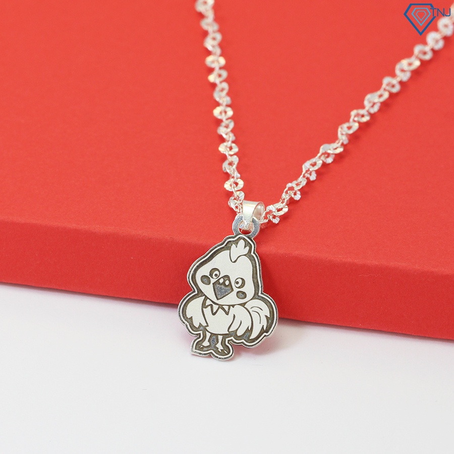 Dây chuyền bạc cho bé gái hình con gà khắc tên dễ thương DCT0068 - Trang Sức TNJ