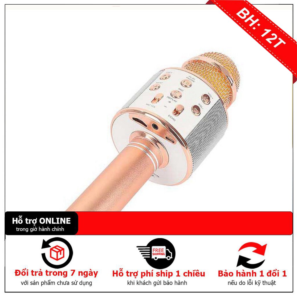 [ HÀNG CHẤT LƯỢNG] Micro ws858 karaoke kiêm loa trợ giảng 3 trong 1 - Giá tốt nhất miền nam