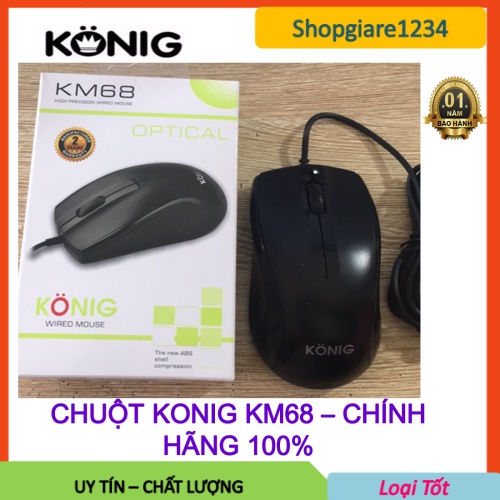 Chuột Vi Tính Có dây KONIG KM68- CHÍNH HÃNG 100%, Full Box - BH 12 tháng 1 đổi 1