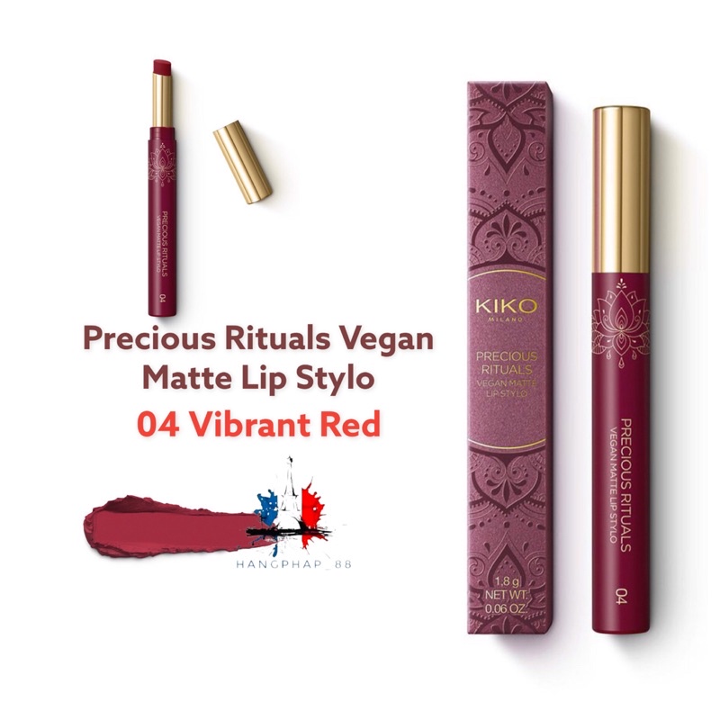 Son môi dưỡng ẩm dạng lì dòng Vegan mới Kiko Precious Rituals Vegan Matte Lip Stylo