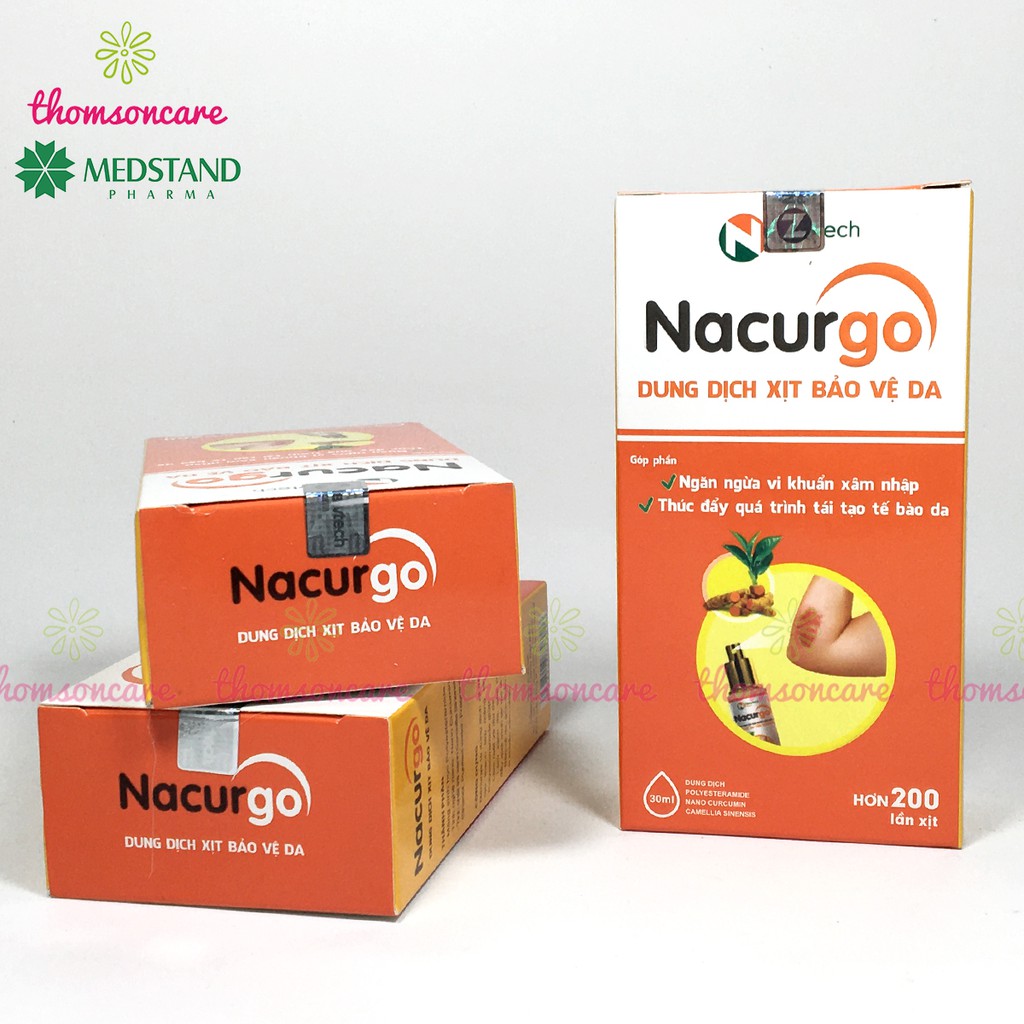 Xịt vết thương Nacurgo - Giúp nhanh lành vết thương, hạn chế nhiễm trùng, sơ cứu vết bỏng, vết loét