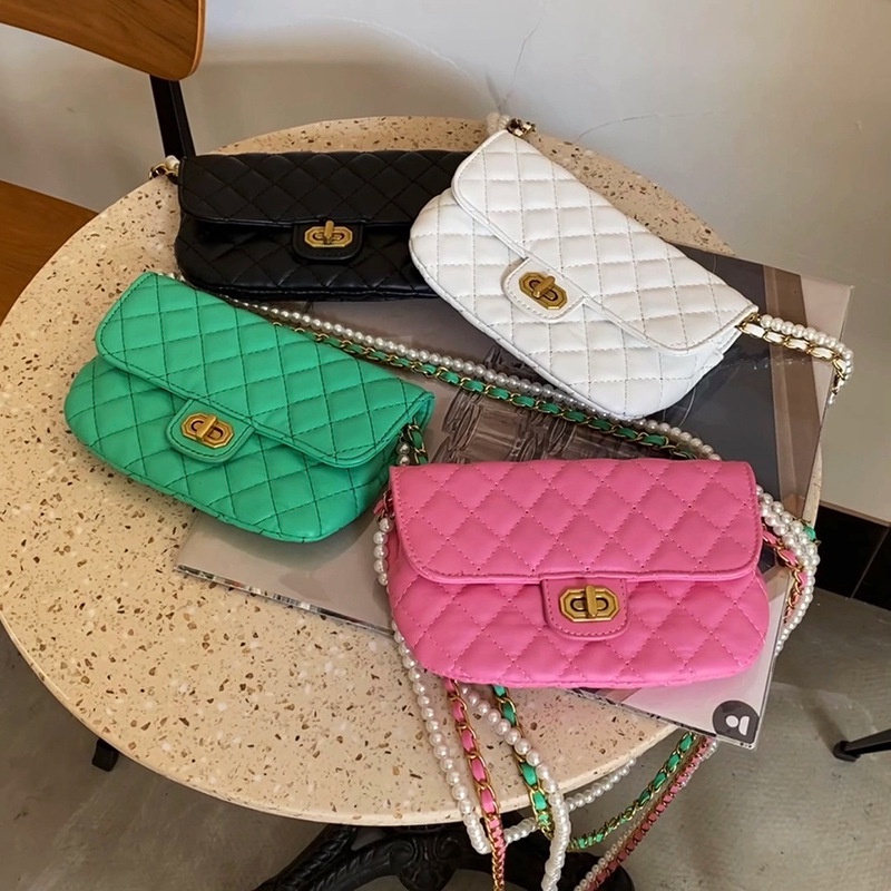 Túi Đeo Chéo Đựng Điện Thoại Đính Ngọc Trai Thời Trang Mùa Hè Cho Nữ 2021