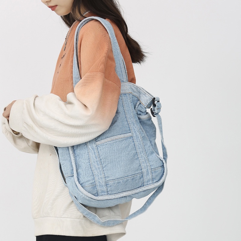 IELGY Túi Đeo Chéo Vải denim Cỡ Lớn Thời Trang Dành Cho Nữ