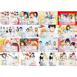 Nhãn vở anime nise koi 1 tờ 16 nhãn với giá 10k