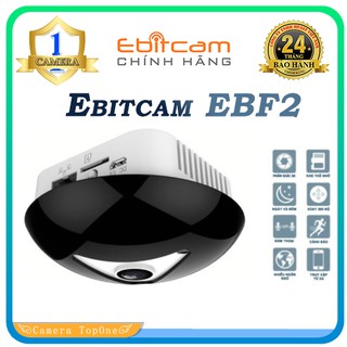 Camera IP Wifi ốp trần Ebitcam EBF2 phân giải 3.0MP 1520P siêu nét hồng ngoại ban đêm - góc nhìn siêu rộng 360 (Trắng)